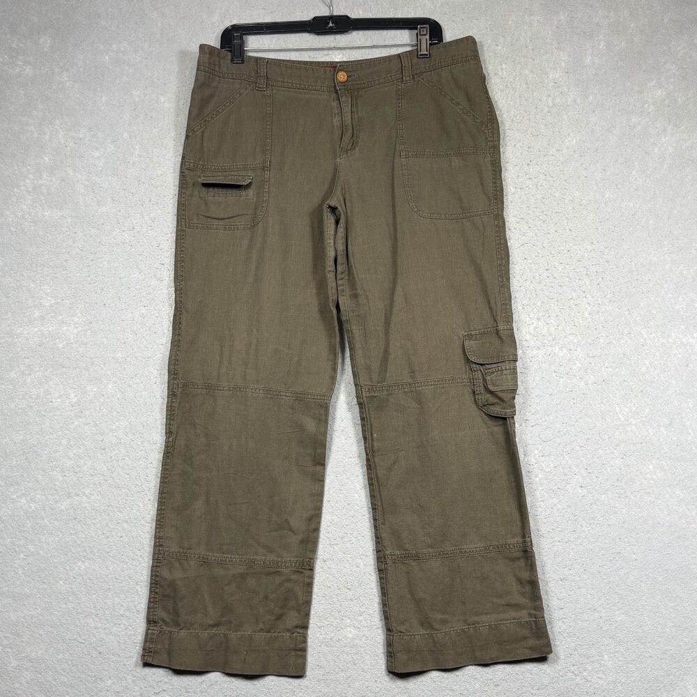 Guess Pants Women’s Size 31 Brown Straight Leg Linen Cotton Pockets